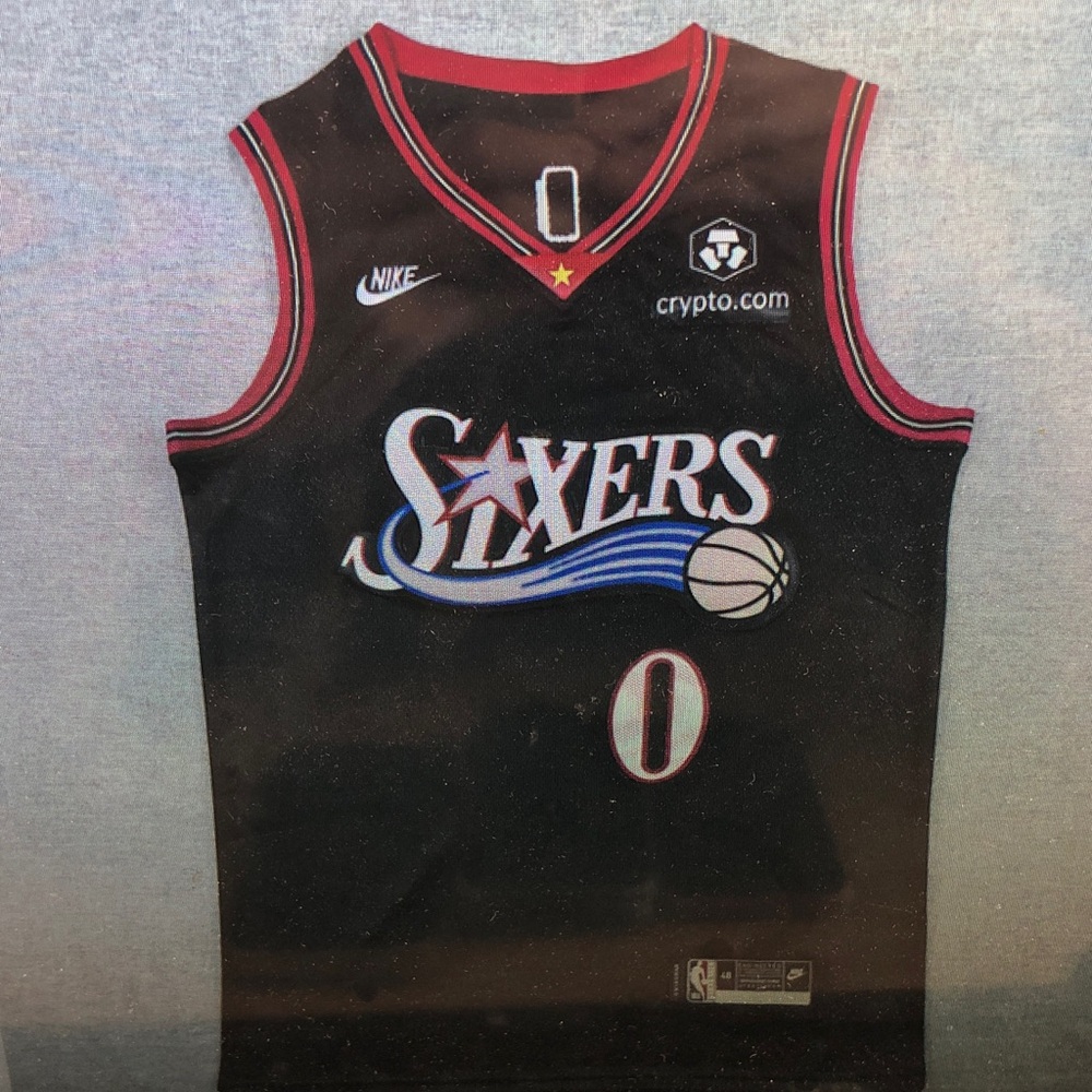 😍Tyrese Maxey Black Stitched Jersey☺️